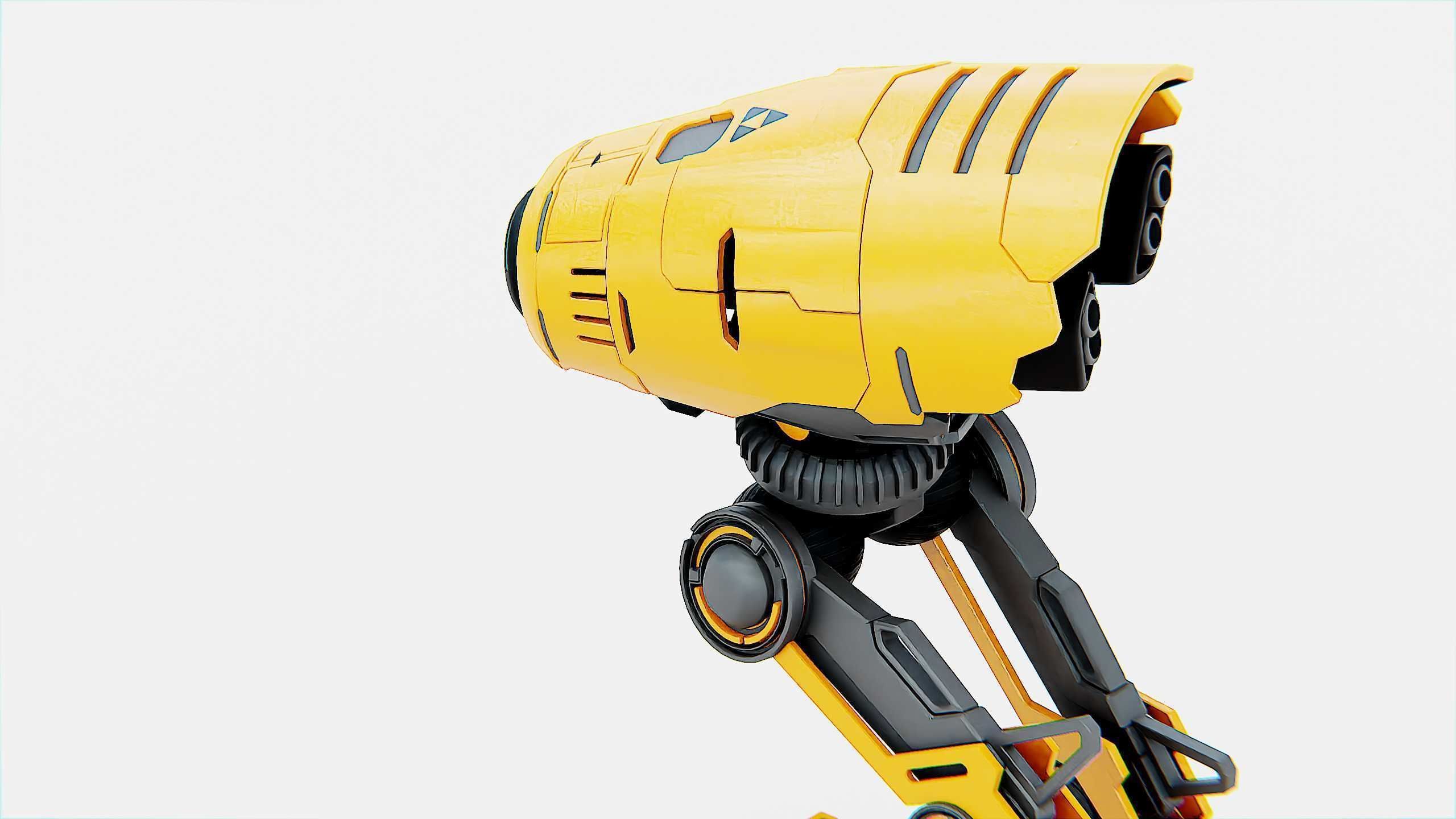 COMBAT DROID D-300 Rigged for Unreal Engine - Unity - MIXAMO 3D model_27