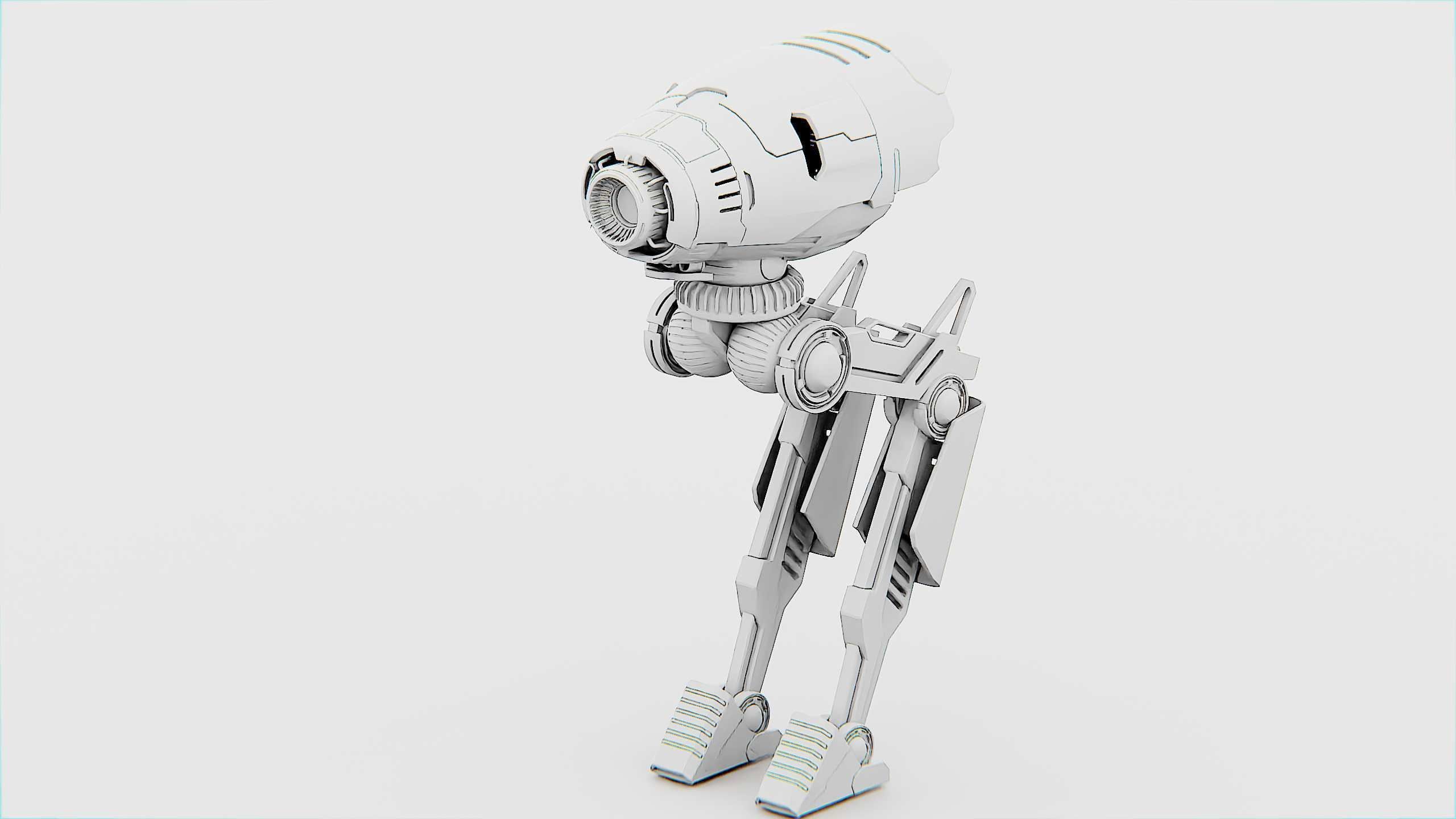 COMBAT DROID D-300 Rigged for Unreal Engine - Unity - MIXAMO 3D model_32