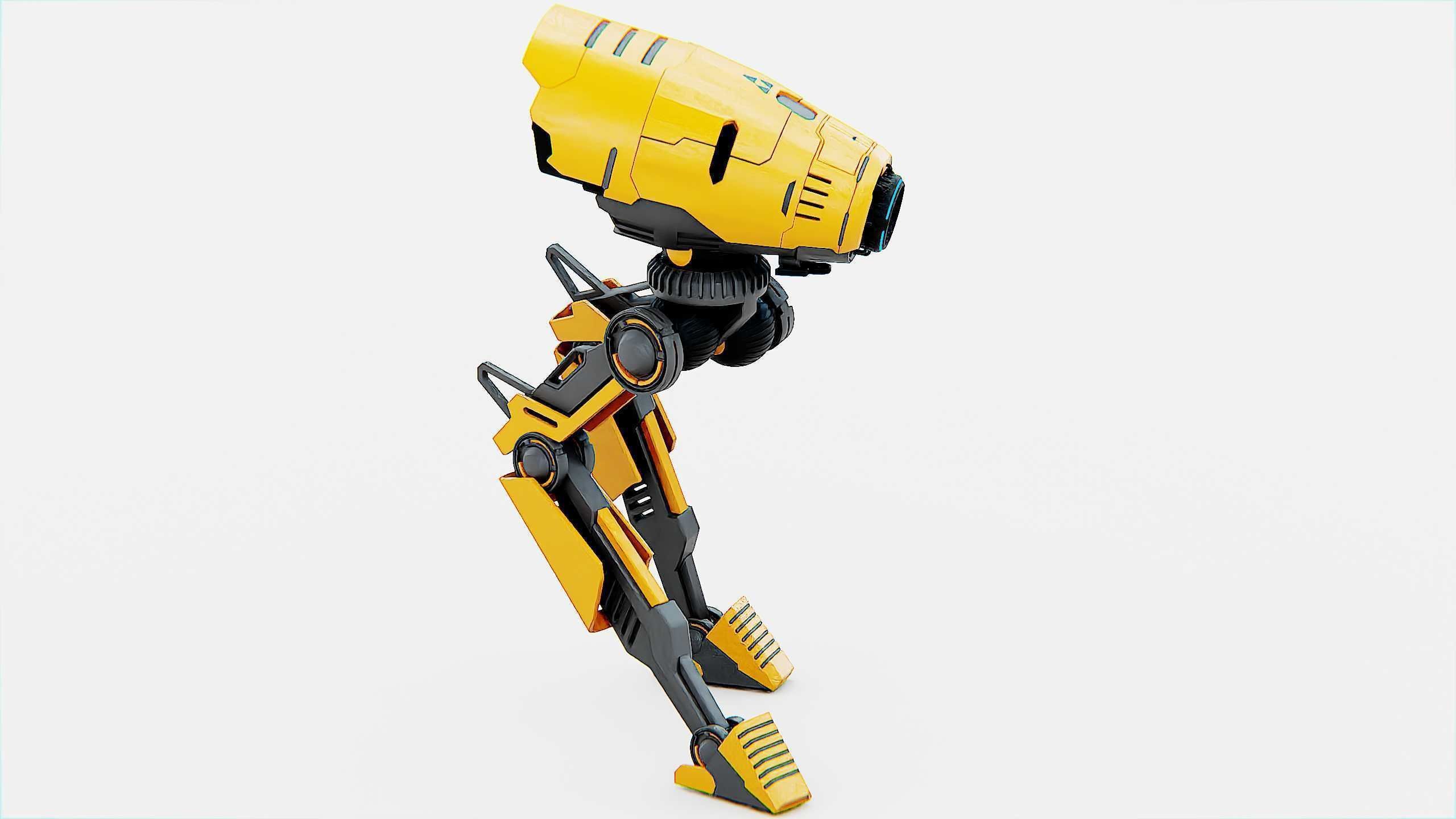 COMBAT DROID D-300 Rigged for Unreal Engine - Unity - MIXAMO 3D model_4