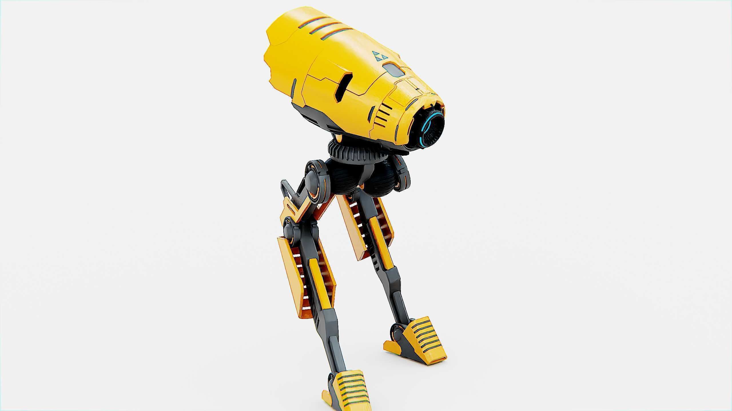 COMBAT DROID D-300 Rigged for Unreal Engine - Unity - MIXAMO 3D model_2