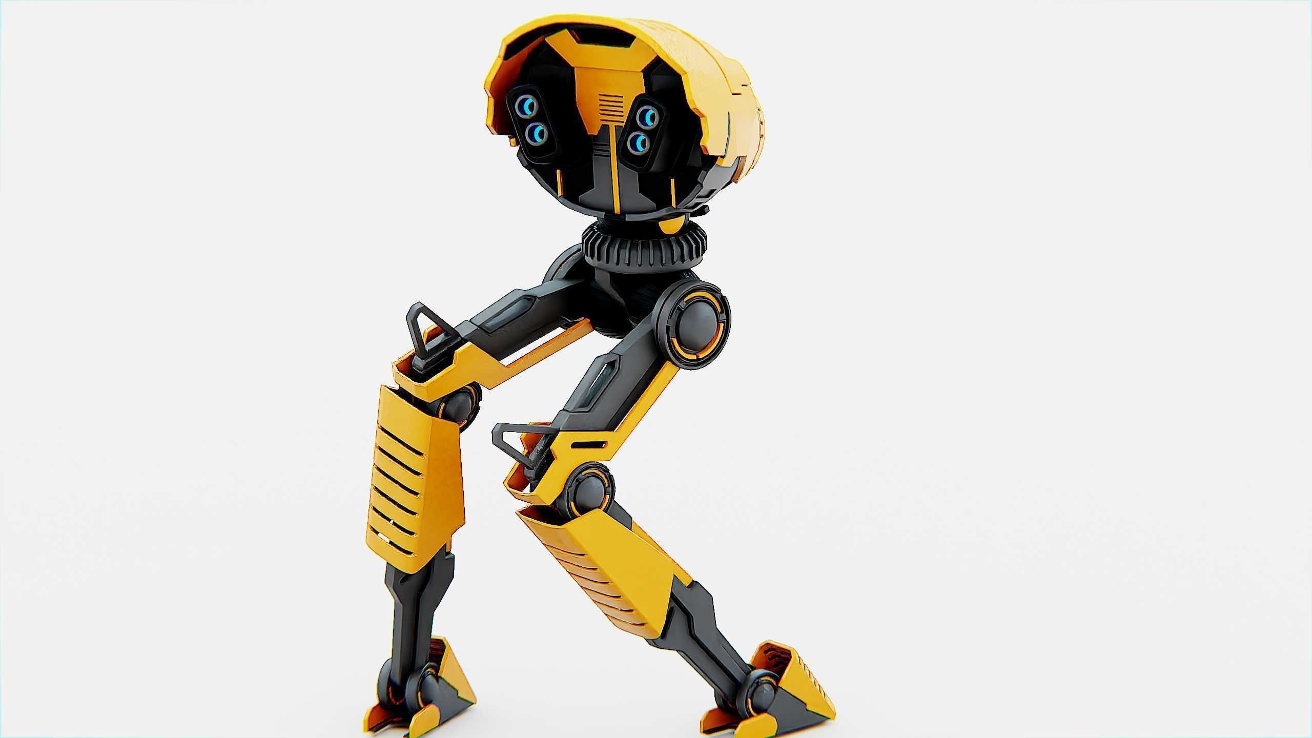 COMBAT DROID D-300 Rigged for Unreal Engine - Unity - MIXAMO 3D model_11