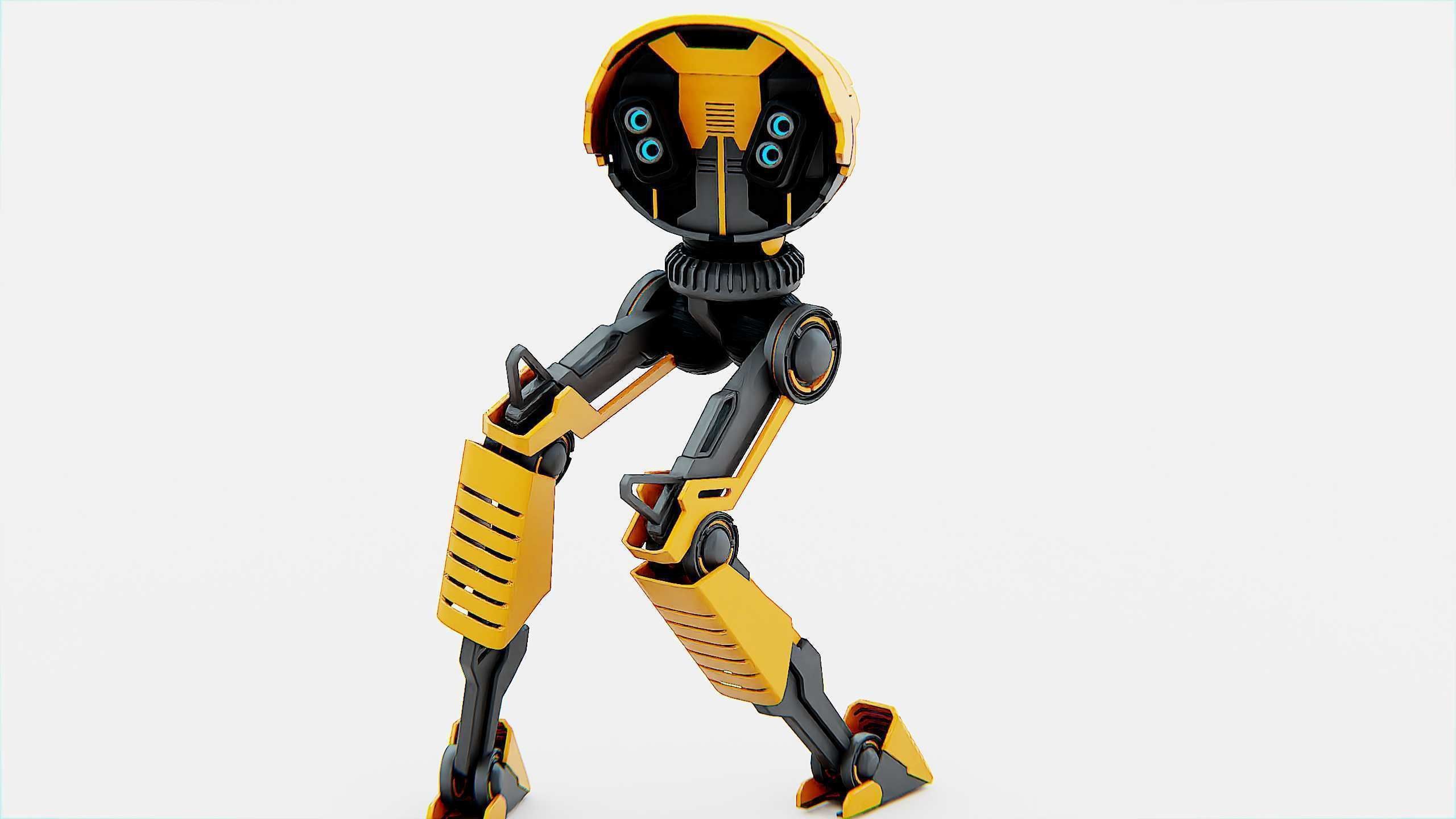 COMBAT DROID D-300 Rigged for Unreal Engine - Unity - MIXAMO 3D model_12