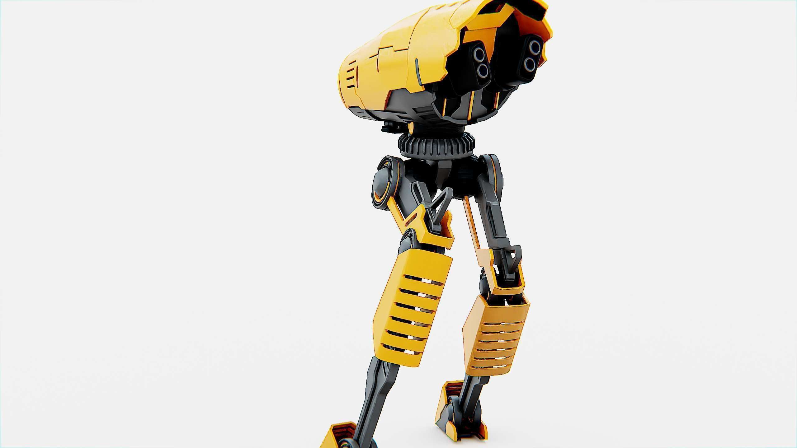 COMBAT DROID D-300 Rigged for Unreal Engine - Unity - MIXAMO 3D model_16