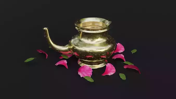 Traditional Kerala brass Kindi 3D model