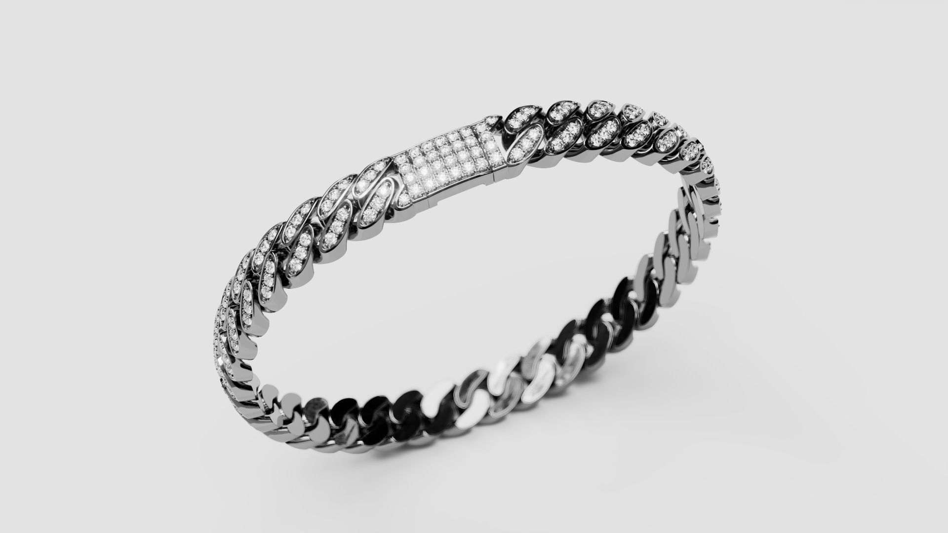 Cuban Chain Bracelet 15 3D print model_2