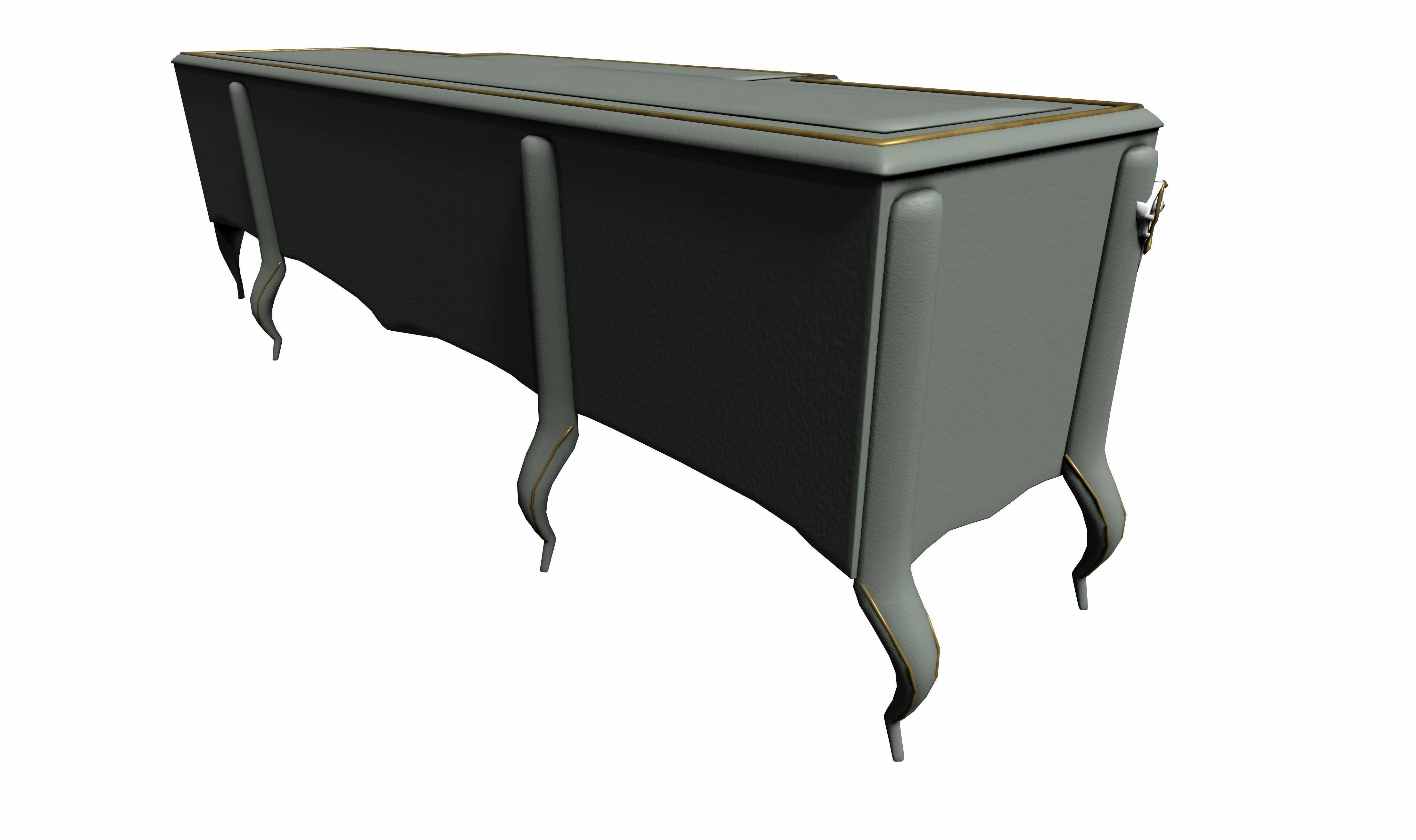 Antique French style tv unit Low-poly 3D model_2
