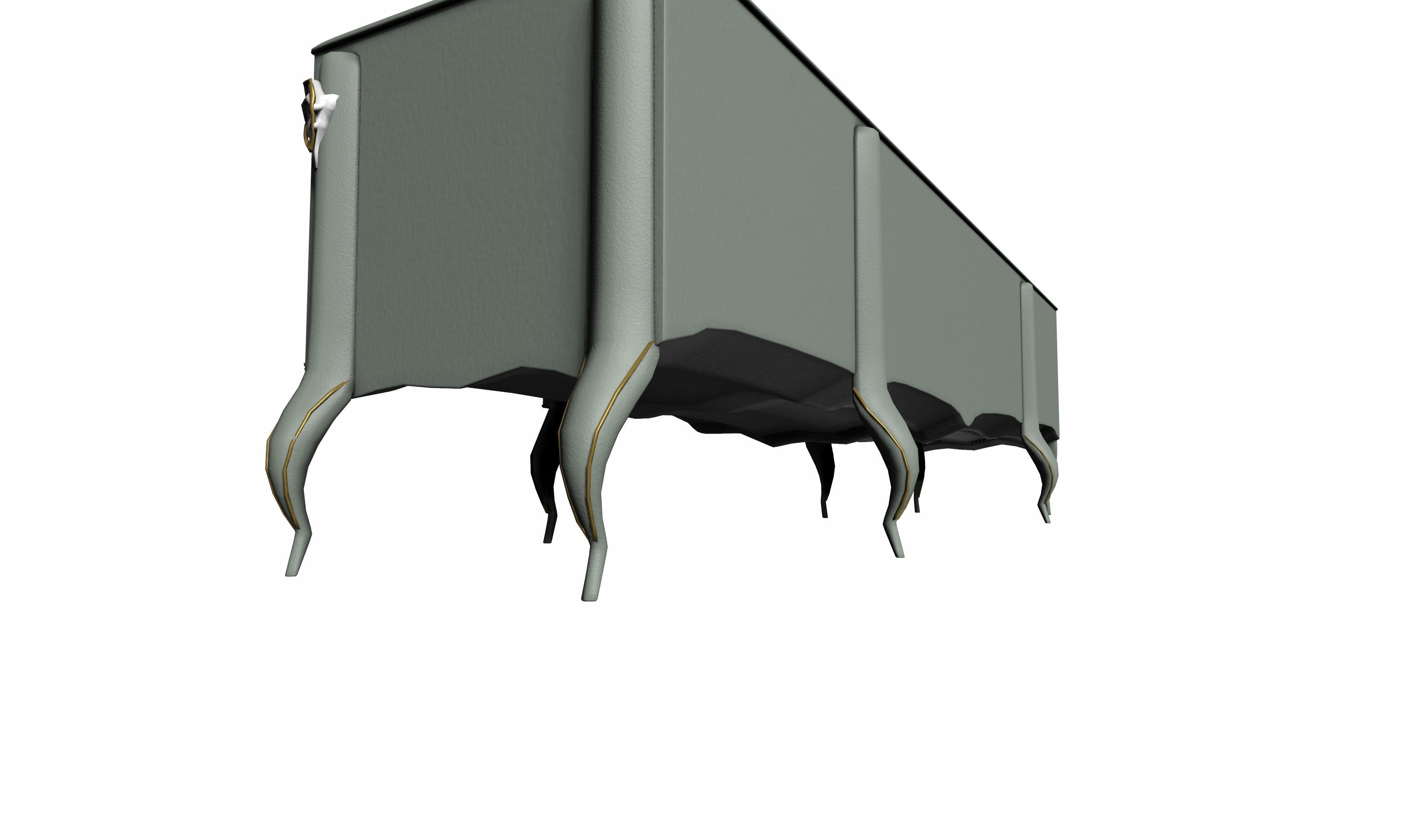 Antique French style tv unit Low-poly 3D model_3