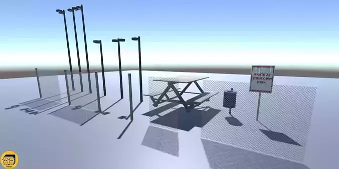 Park Props Low-poly 3D model Park Props Low-poly 3D model