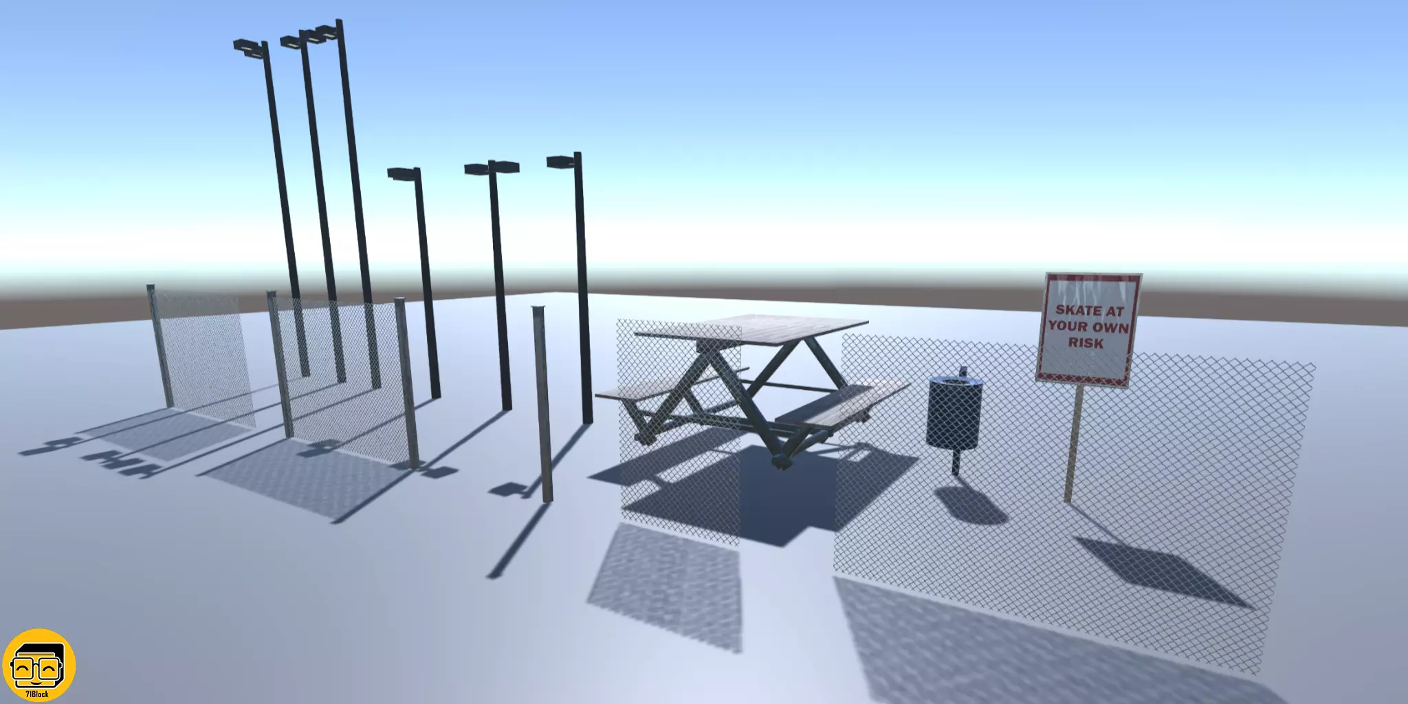 Park Props Low-poly 3D model_0