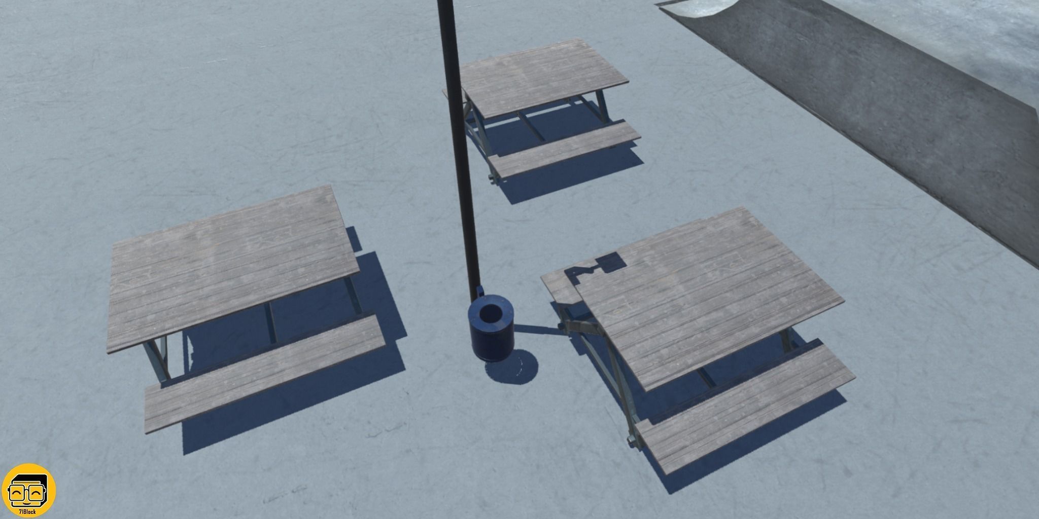 Park Props Low-poly 3D model_8