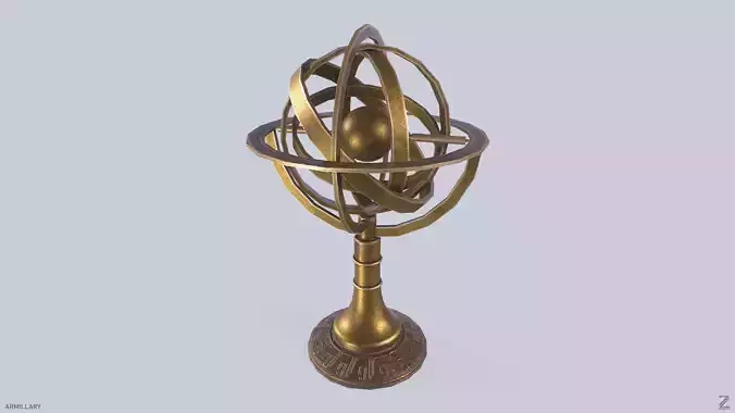 Armillary Low-poly 3D model