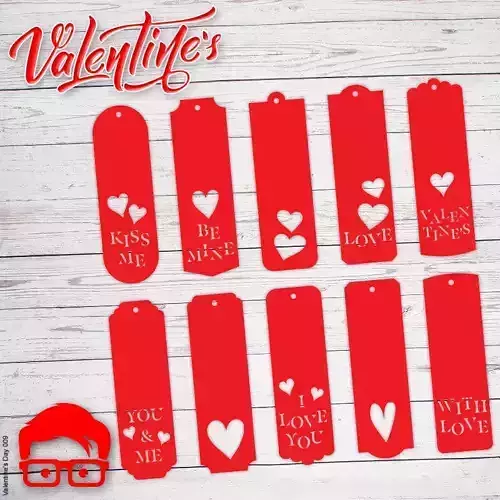 Valentines bookmark unique gift for your loved one by AM-MEDIA 3D print model