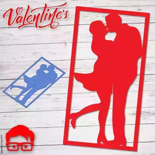 Valentines Day couple silhouette by am-media 3D print model