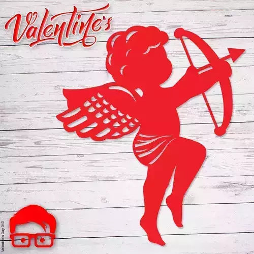 Valentines Day Cupid with arrow ornament gift by AM-MEDIA 3D print model