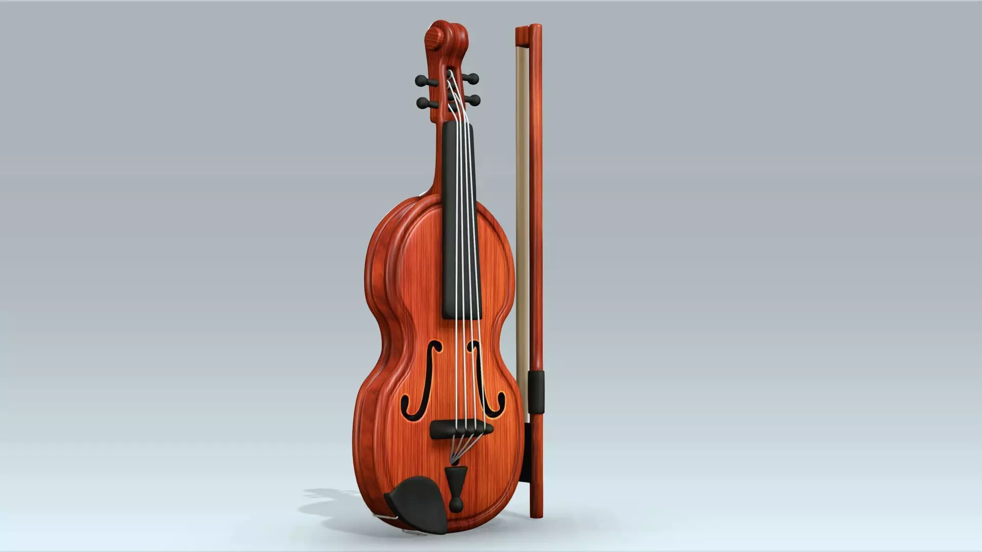 Violin Low-poly 3D model_0