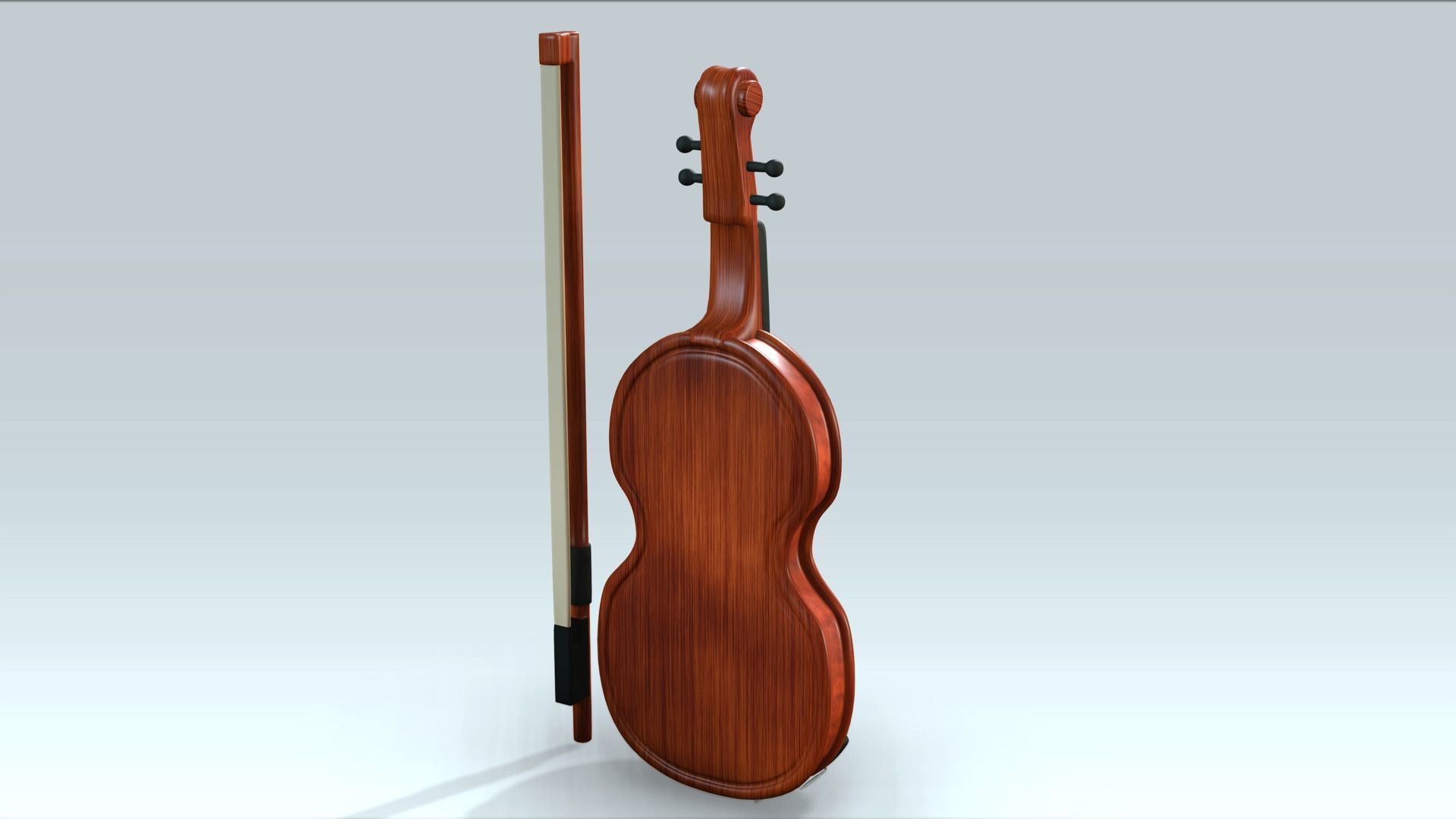 Violin Low-poly 3D model_2