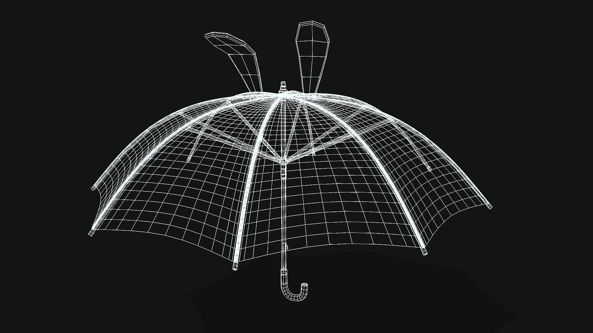 Umbrella Low-poly 3D model_1
