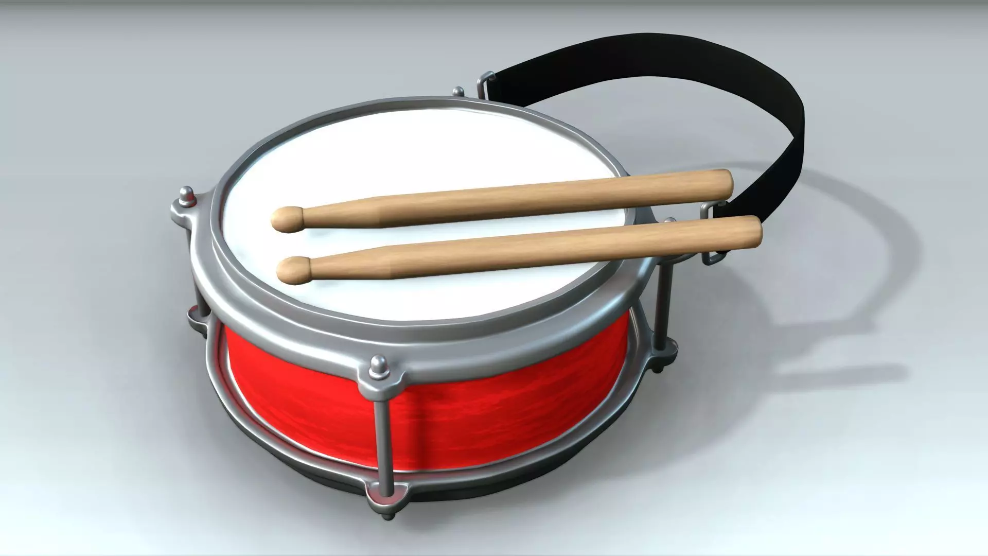 Snare Drum Low-poly 3D model_0