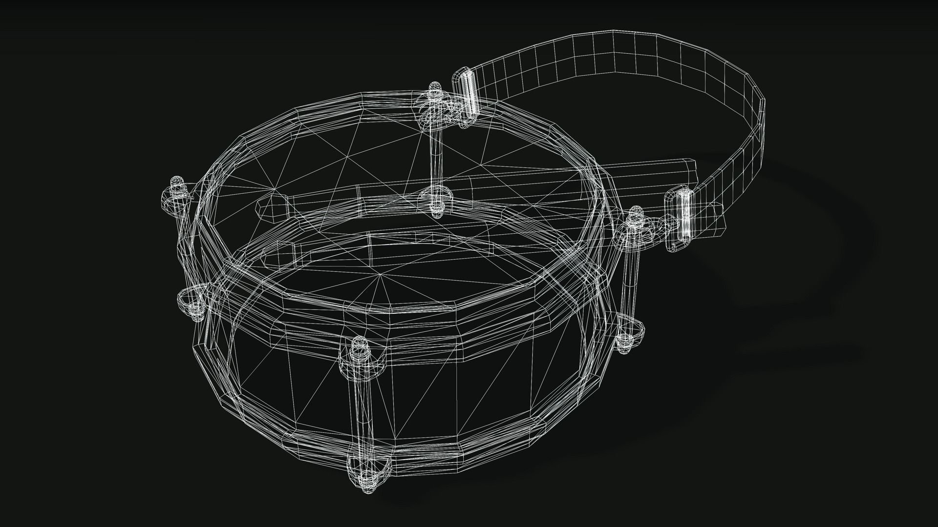 Snare Drum Low-poly 3D model_1