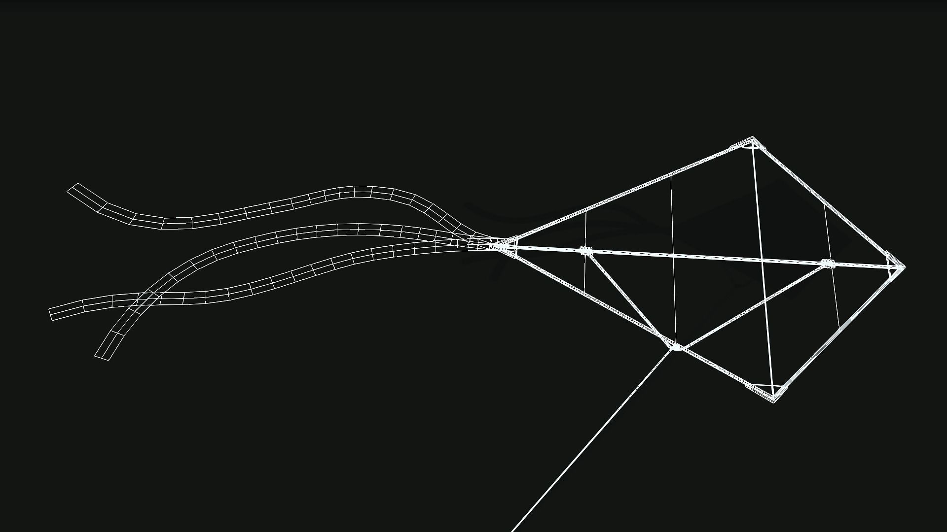 Flying kite Low-poly 3D model_2