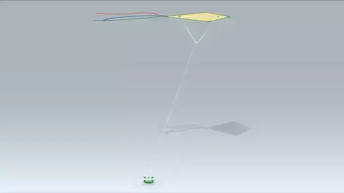 Flying kite Low-poly 3D model