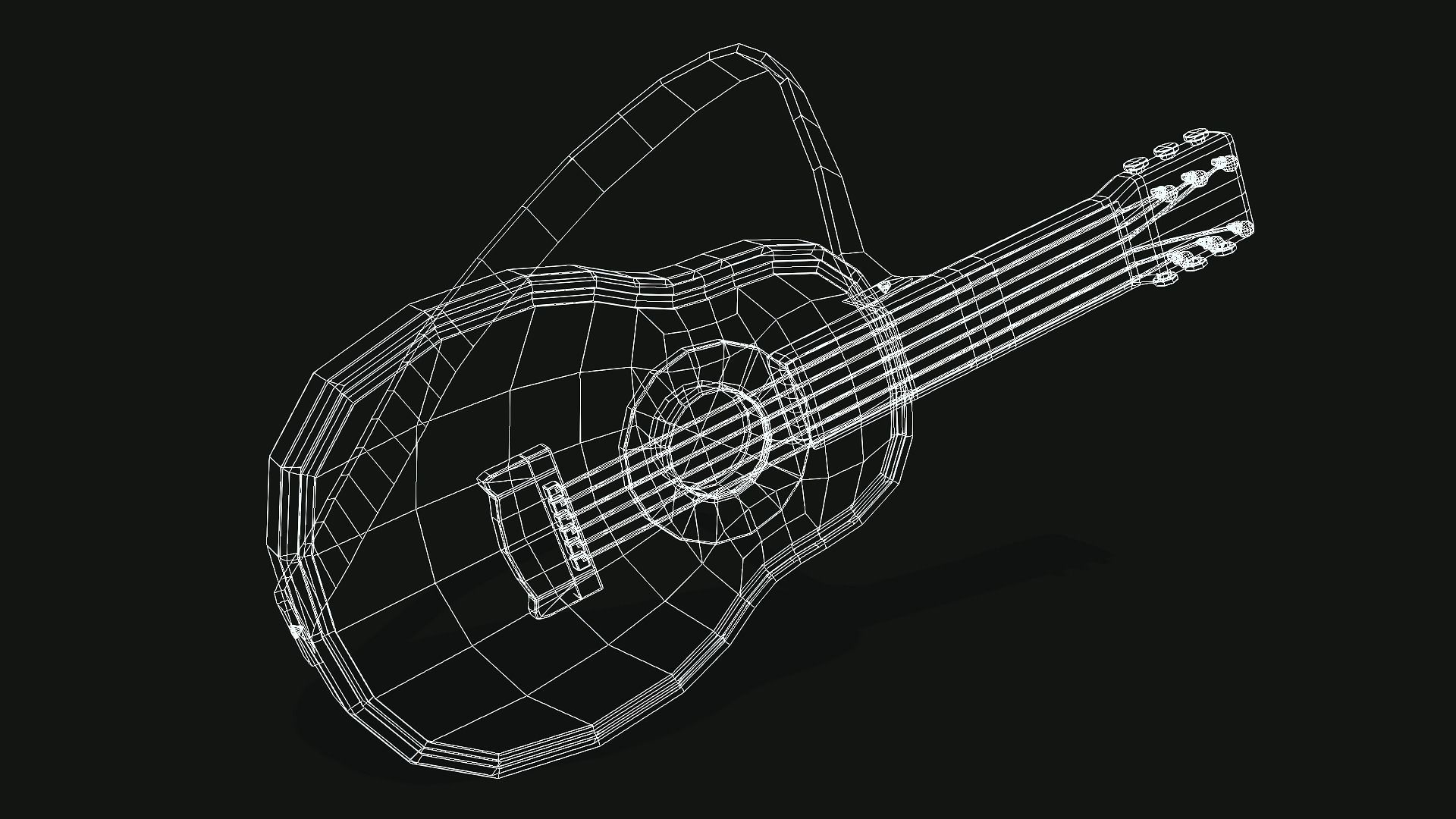 Guitar Low-poly 3D model_1