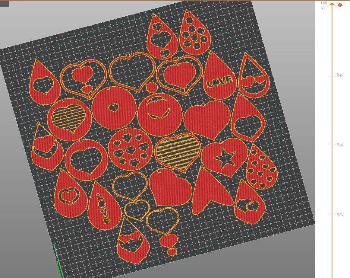 Valentines Day Earrings unique gift for your loved one 3D print model_1