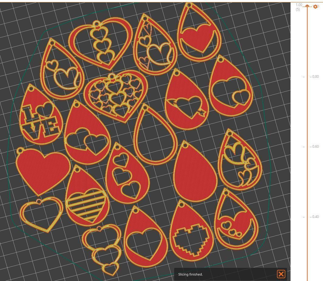 Valentines Day Earrings unique gift for your loved one 3D print model_1