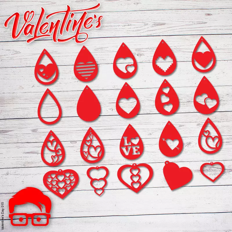 Valentines Day Earrings unique gift for your loved one 3D print model_0