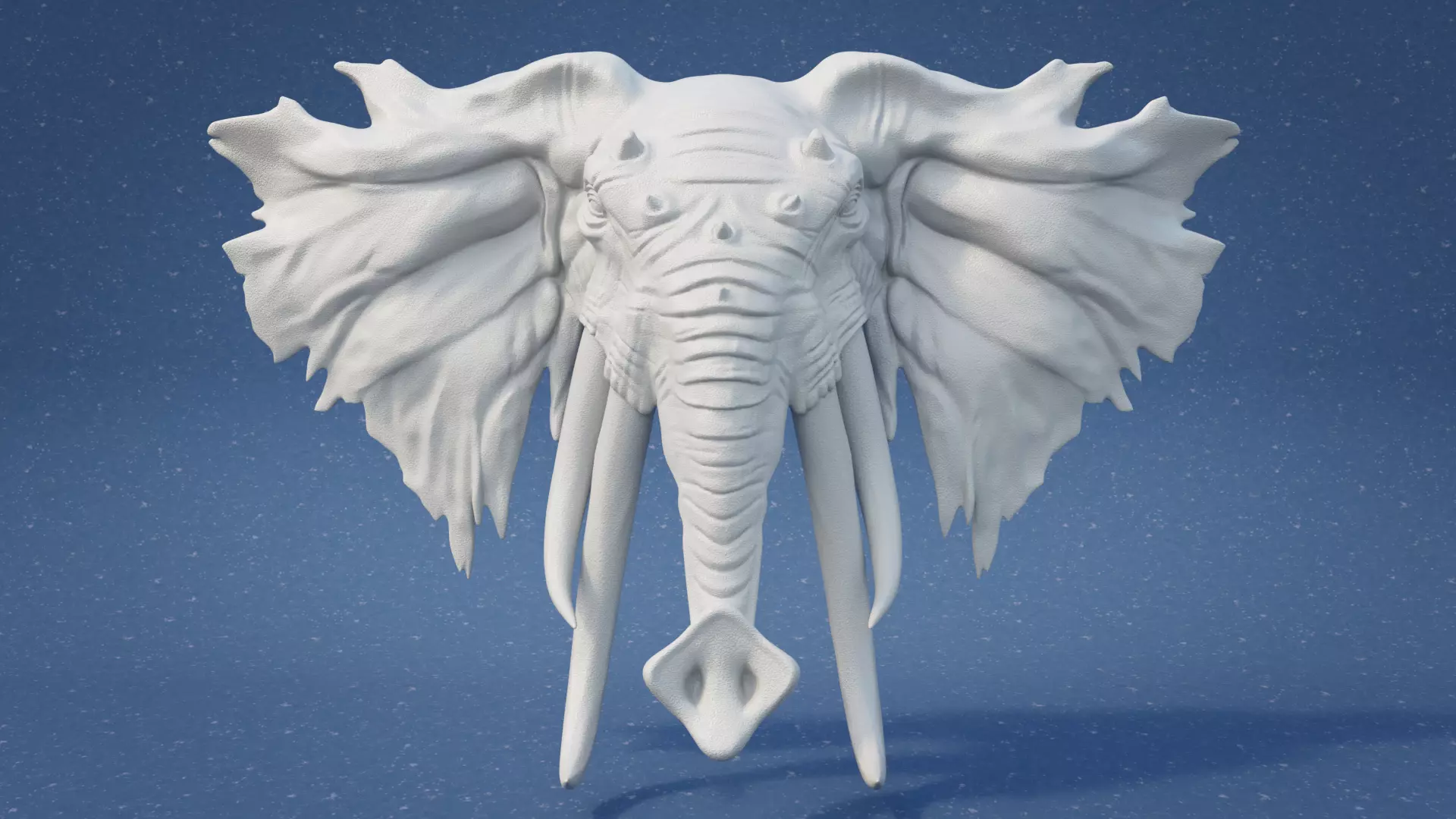 Elephant head wall mount 3D print model_0