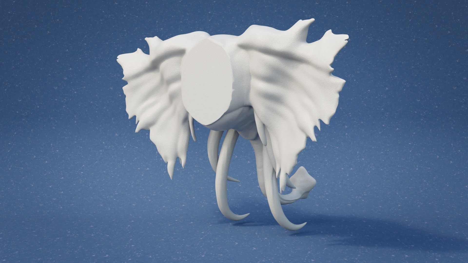 Elephant head wall mount 3D print model_5