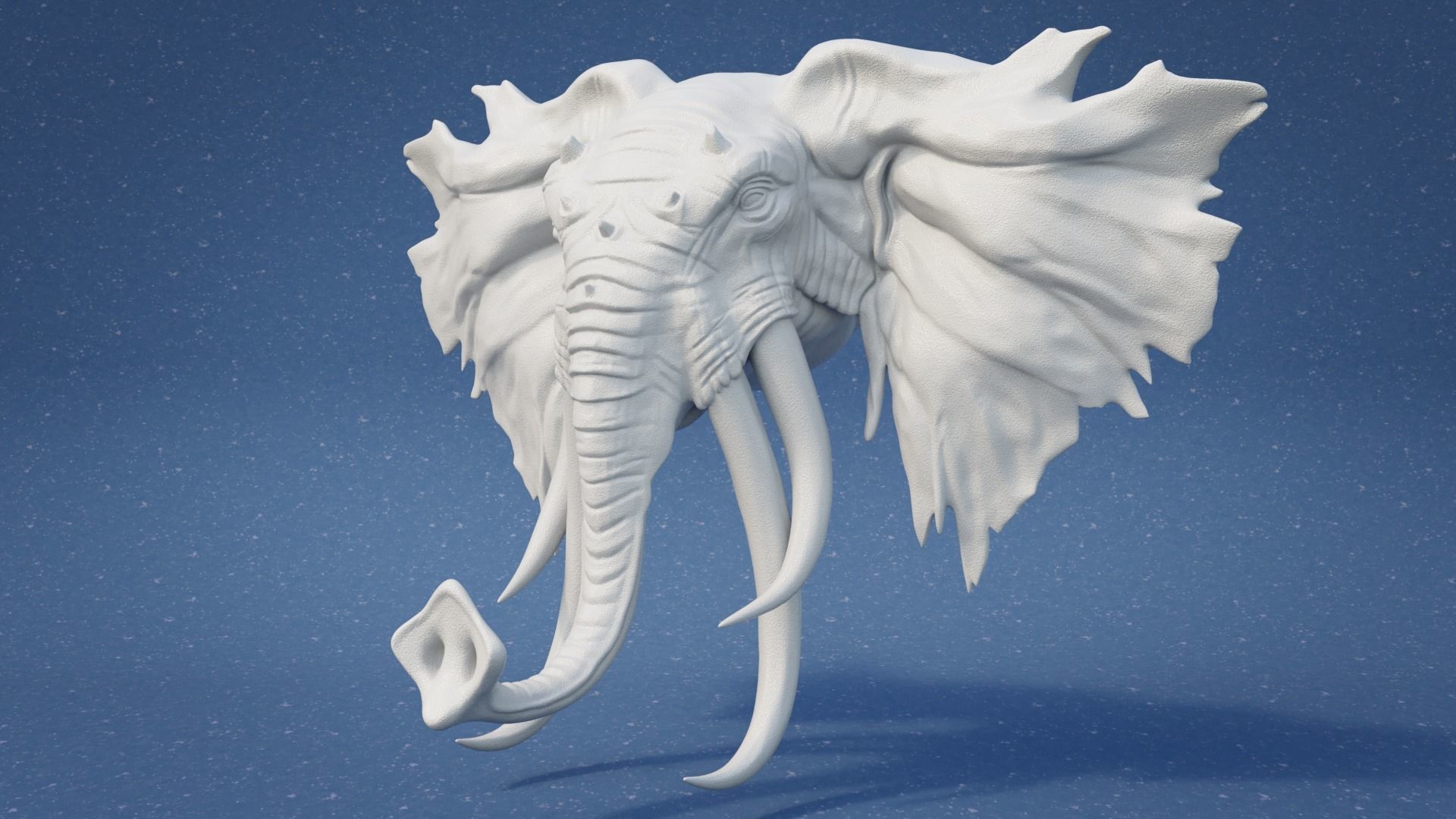 Elephant head wall mount 3D print model_1