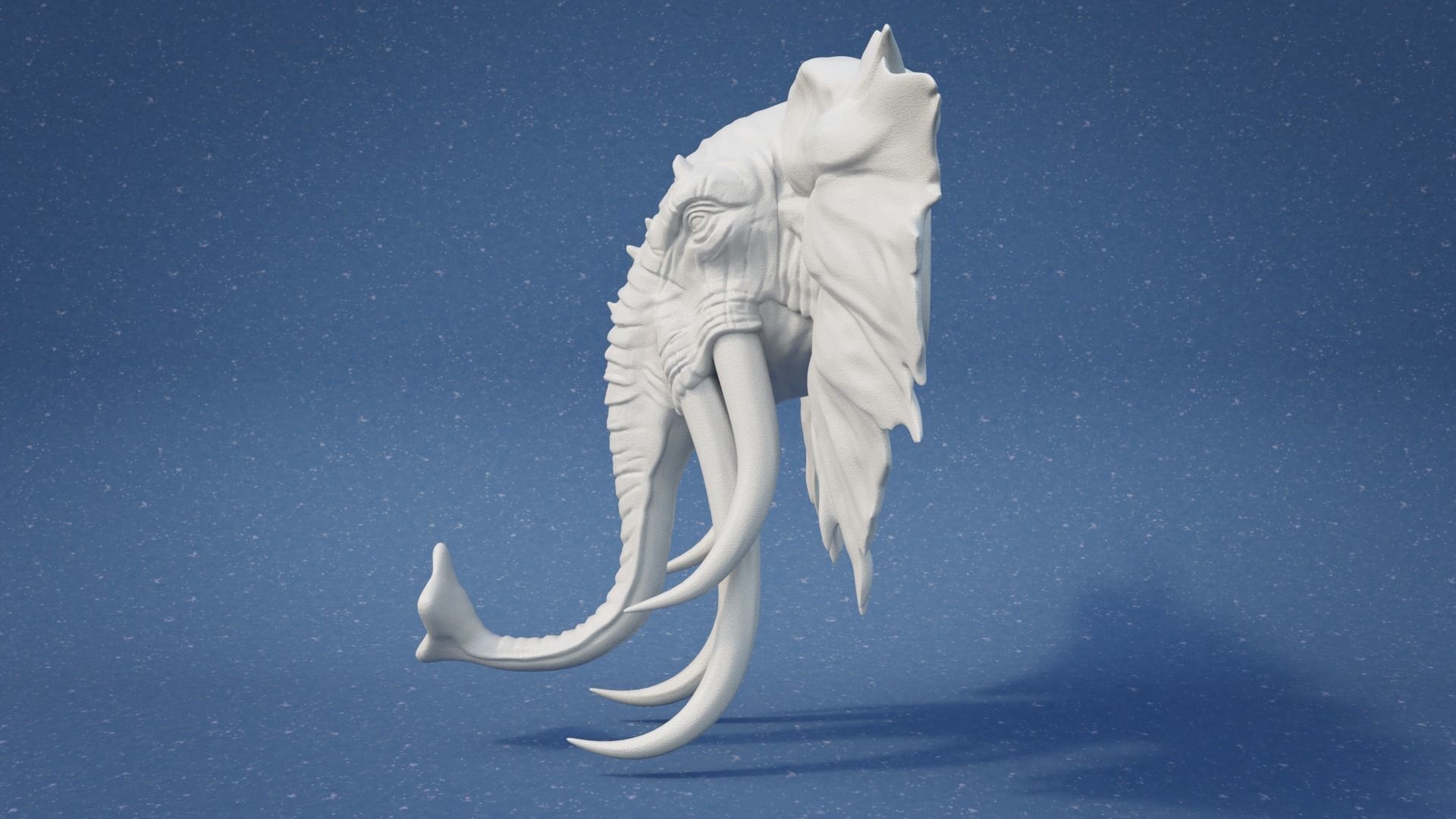 Elephant head wall mount 3D print model_2
