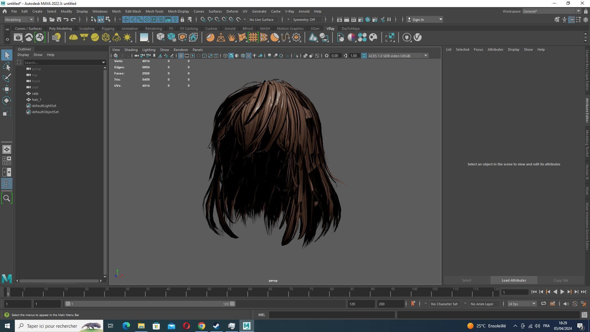 Female short Hair Cut Low-poly 3D model_14