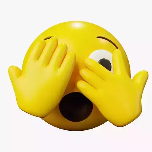 Peeking Eye Emoticon Emoji or Smiley 3D model