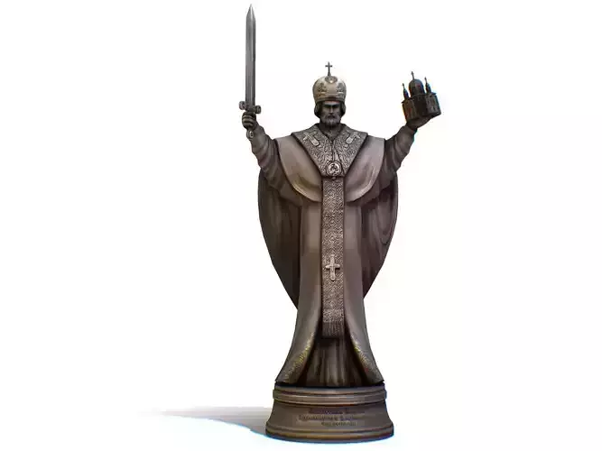 Bronze Monument Statue Priest Monk