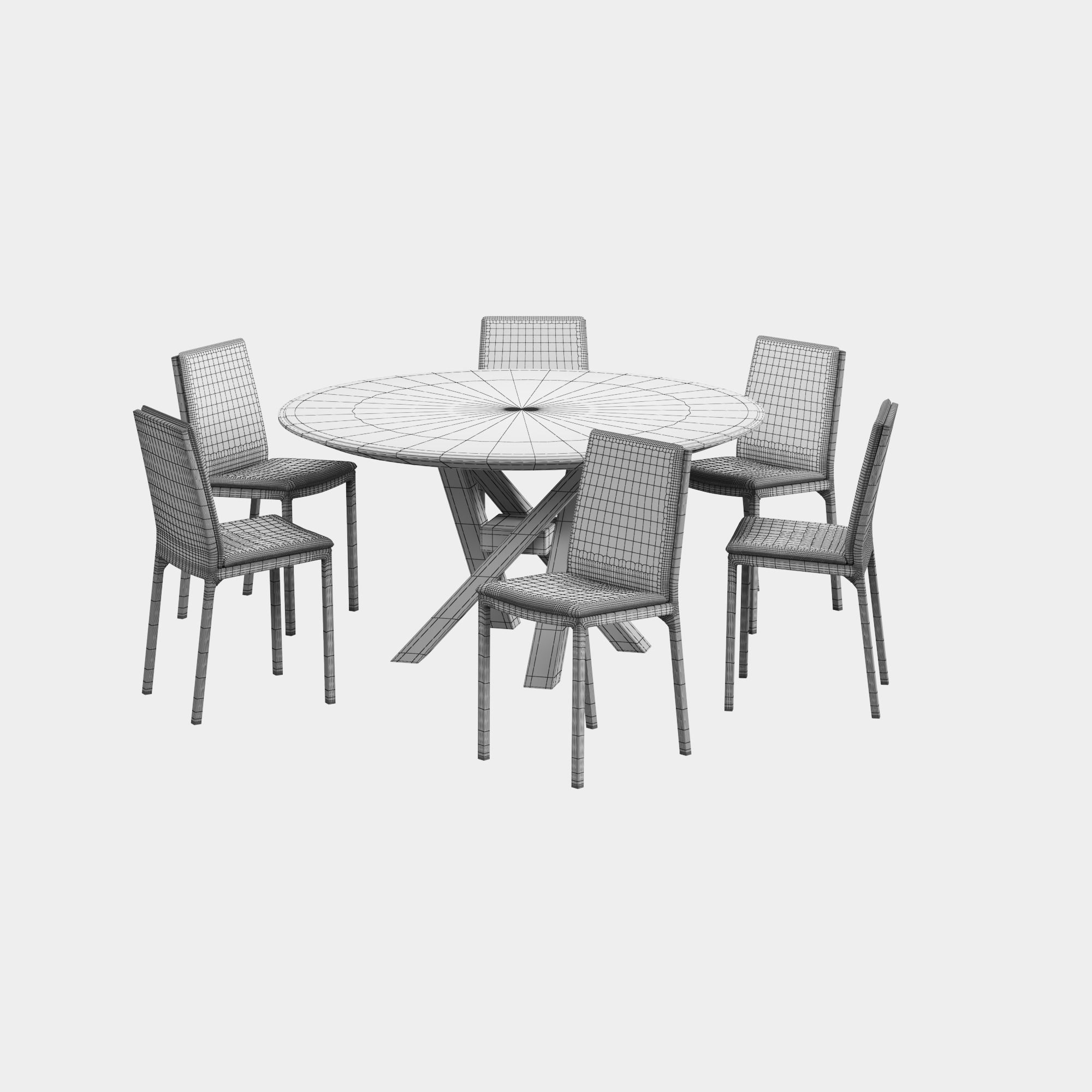 Riflessi Sveva Chair and Shangai Round Table 02 3D model_14