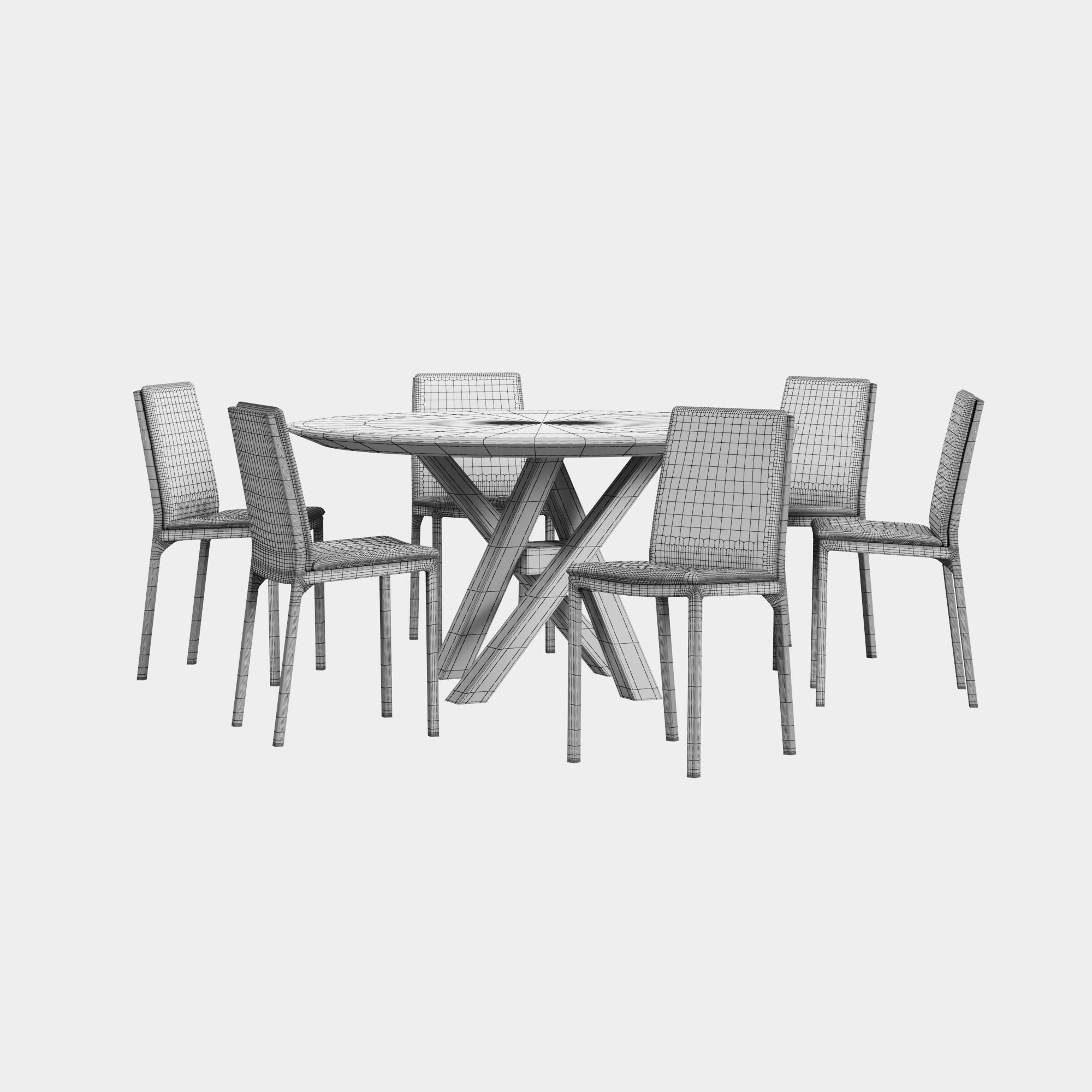 Riflessi Sveva Chair and Shangai Round Table 02 3D model_13