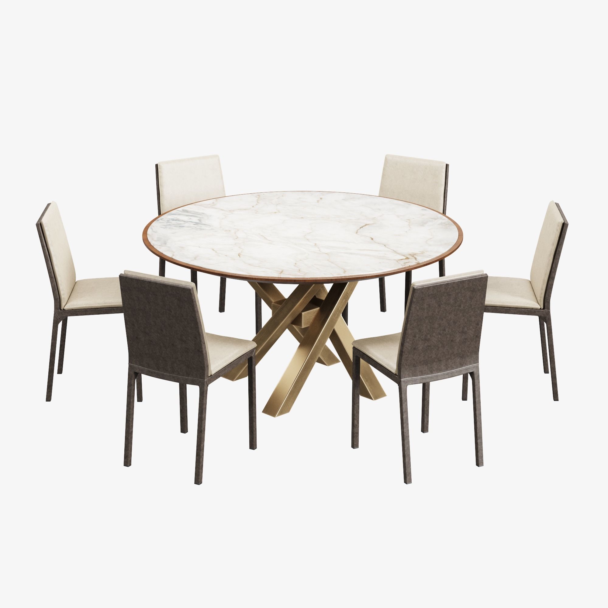 Riflessi Sveva Chair and Shangai Round Table 02 3D model_1