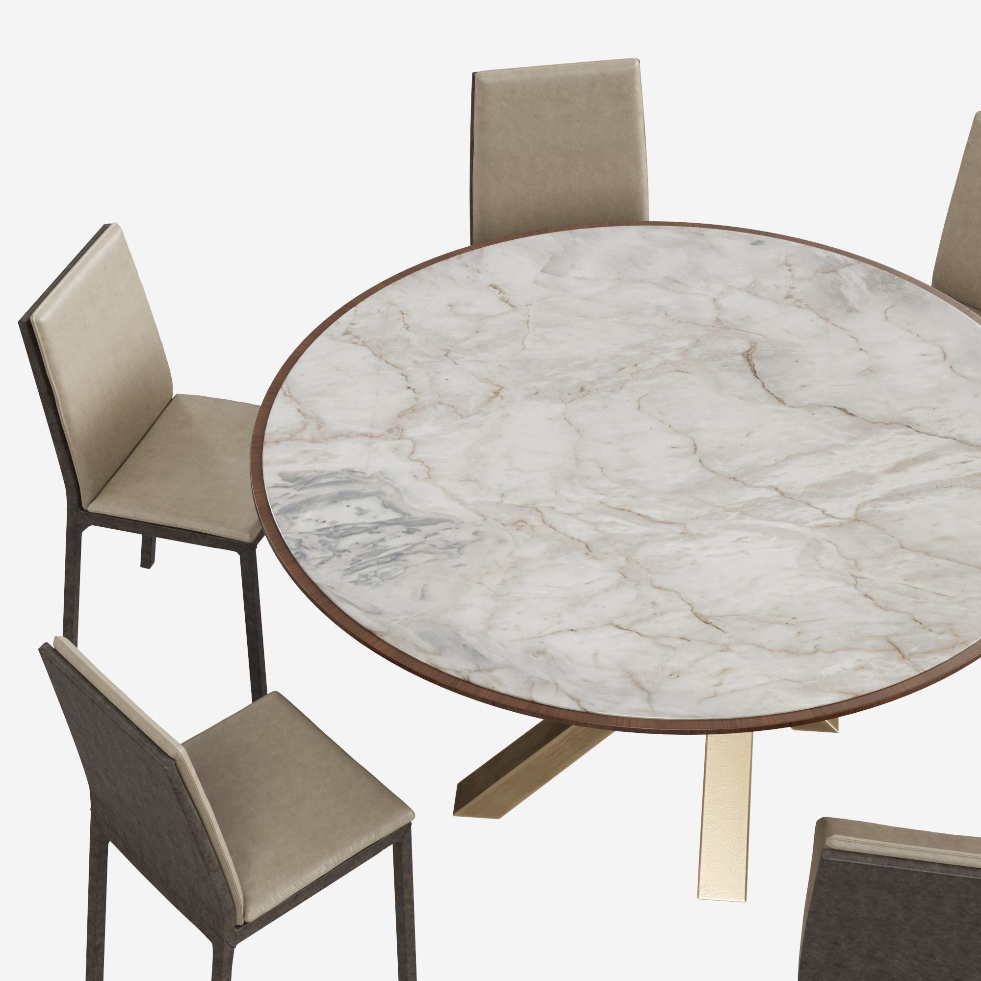 Riflessi Sveva Chair and Shangai Round Table 02 3D model_4