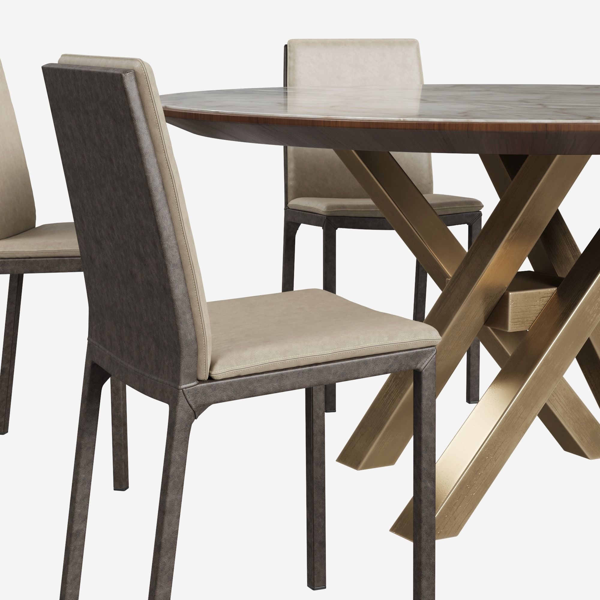 Riflessi Sveva Chair and Shangai Round Table 02 3D model_5