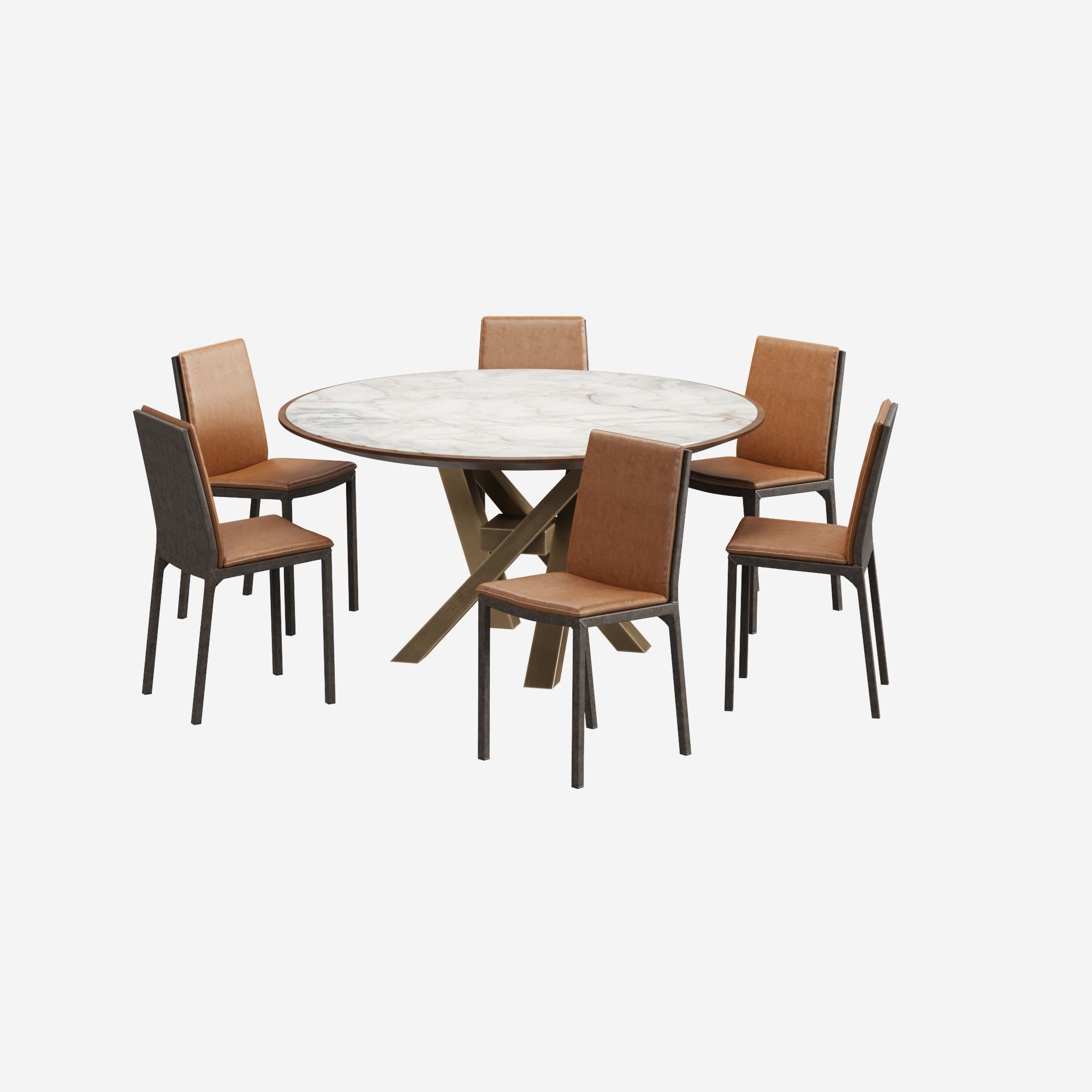 Riflessi Sveva Chair and Shangai Round Table 02 3D model_2