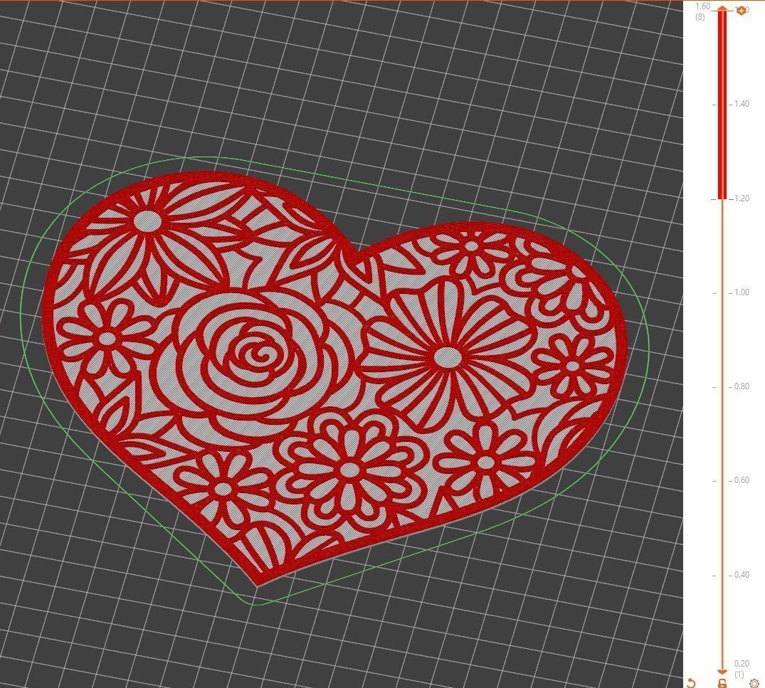 Valentines Day Heart ornament gift for your loved one 3D print model_1