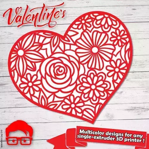Valentines Day Heart ornament gift for your loved one 3D print model