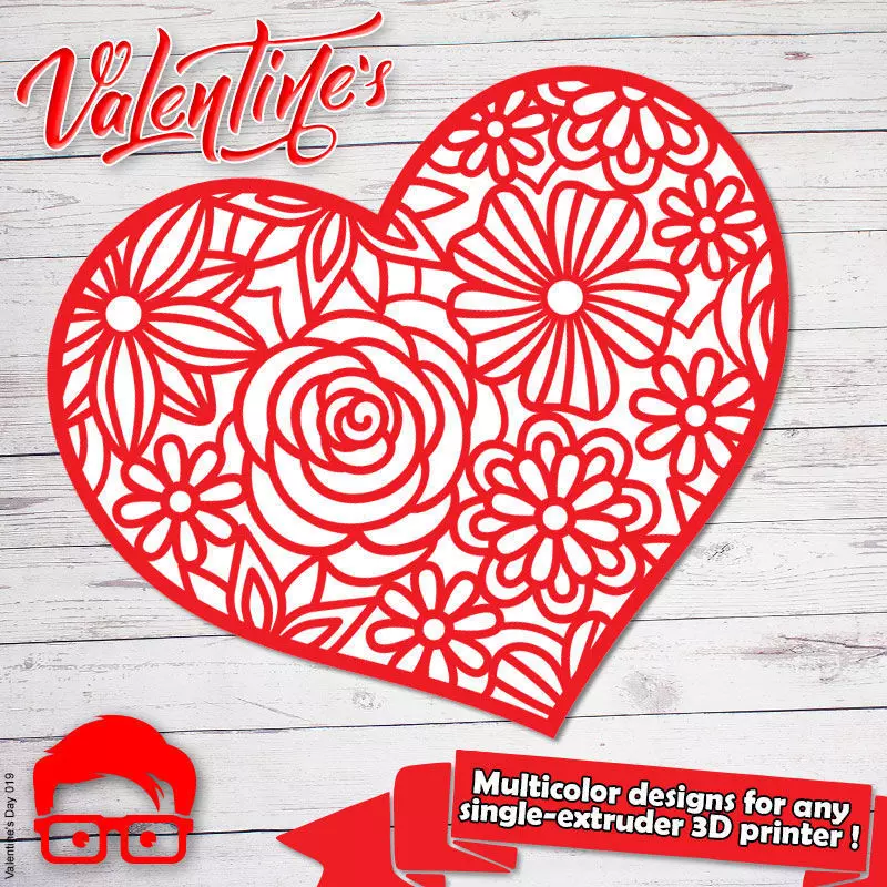 Valentines Day Heart ornament gift for your loved one 3D print model_0