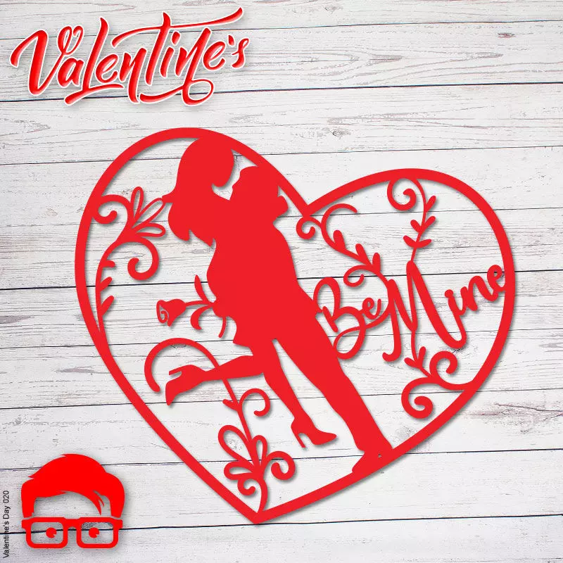 Valentines Day heart couple silhouette gift for your loved one 3D print model_0