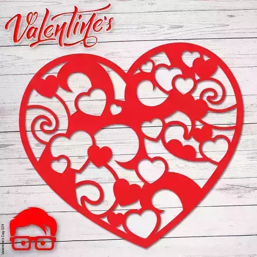 Valentines Day heart couple silhouette gift for your loved one 3D print model