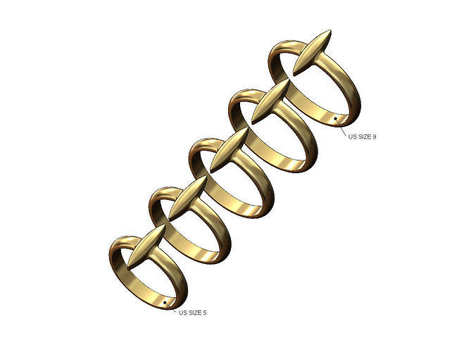 Thin rounded spike fashion ring US sizes 5to9 3D print model