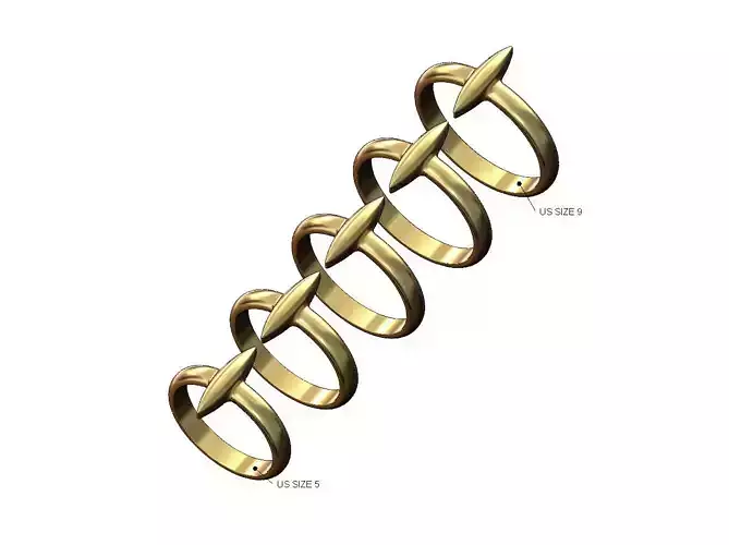 Thin rounded spike fashion ring US sizes 5to9