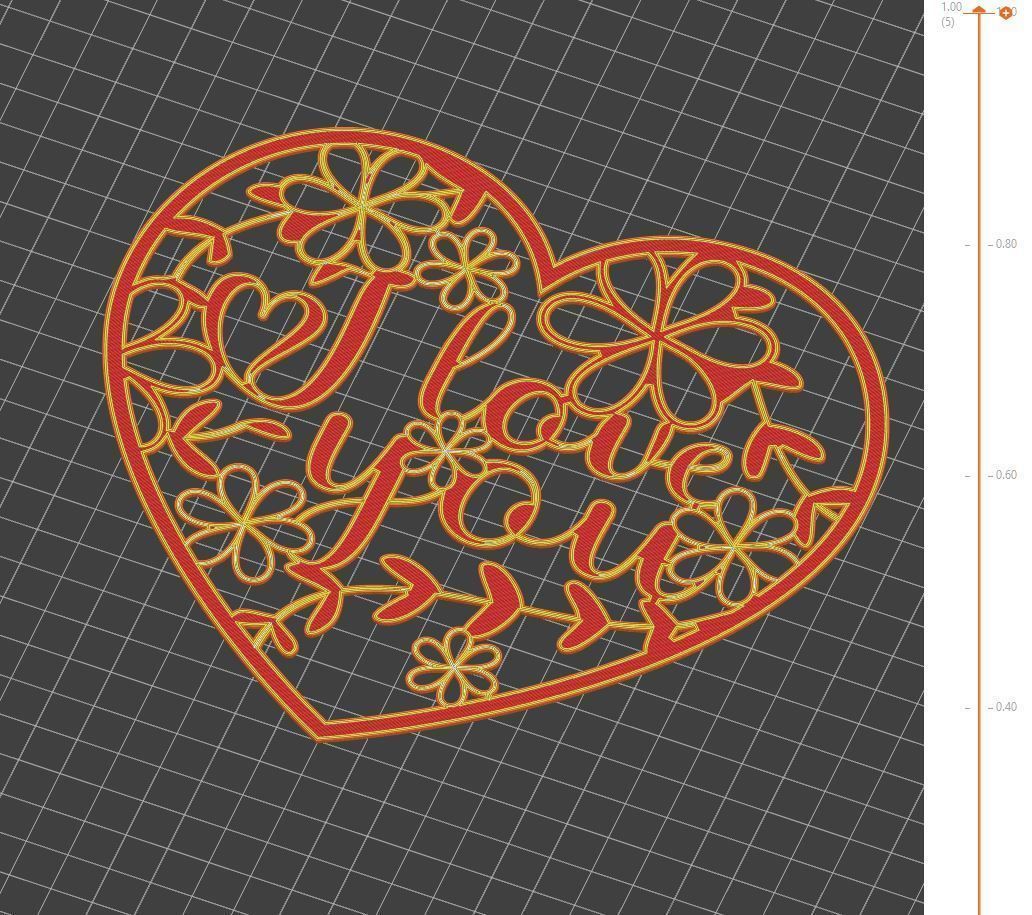 Valentines Day heart ornament gift for your loved one 3D print model_1